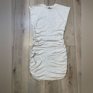 Athleta Apres Grey Ruched Bodycon T-Shirt Dress Size Small